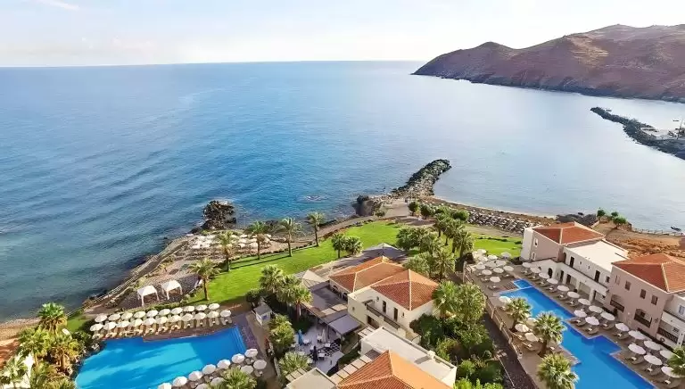 Grecotel Marine Palace & Aqua Park – Retimno regiono oazė šeimoms, su šildomu vandens pramogų parku  🌊👨‍👩‍👧‍👦
